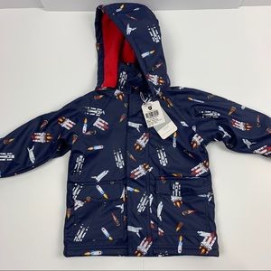 NWT Korango Rain Jacket Rocket Spaceship size 1Y